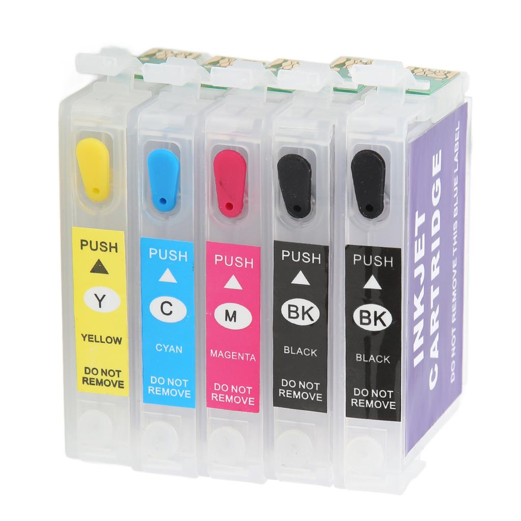 5PCS Ink Cartridge PP 4 Colors Anti Leakage Large Capacity Smooth Output Catridge Combo Pack for Printer