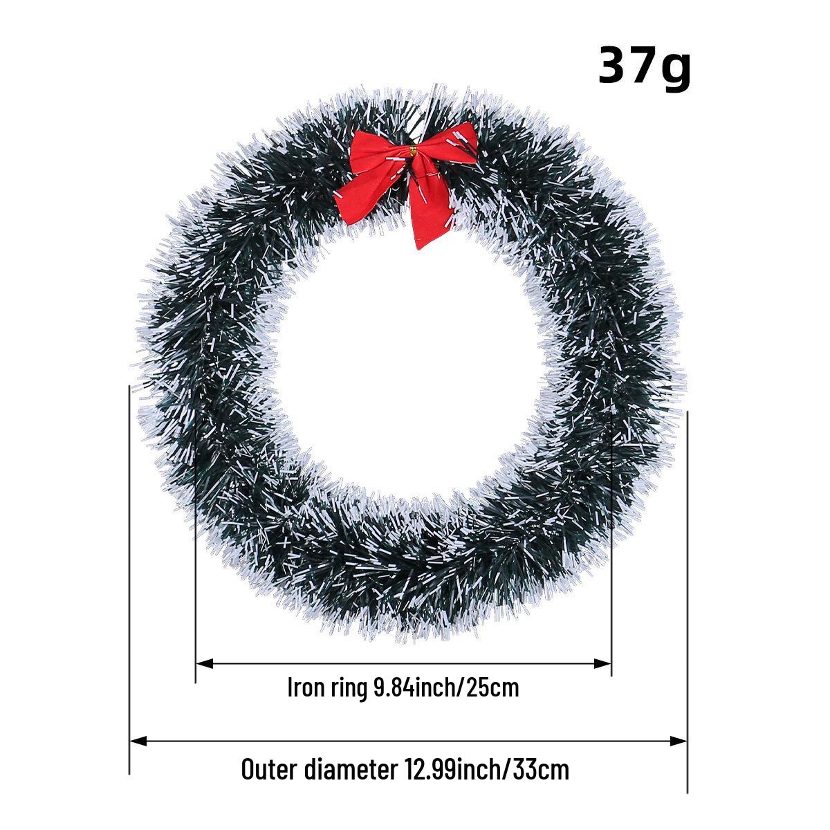 

White & Green Fur Christmas Bow Wreath (25-30 cm) - Ideal for Mall Window Decorations