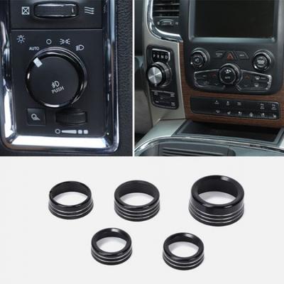 Für Dodge RAM 1500 2013-17 Mittelkonsolen-Scheinwerferschalter-Knopf-Ring-Verkleidung Schwarz
