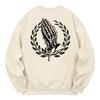 KAN6312 Kmc0194 Skull Hand Fleece-Lined Sweatshirt Cream