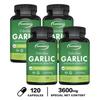 Capsule di estratto d'aglio inodore, alto contenuto 3600mg, integratore alimentare, integratore alimentare per adulti.