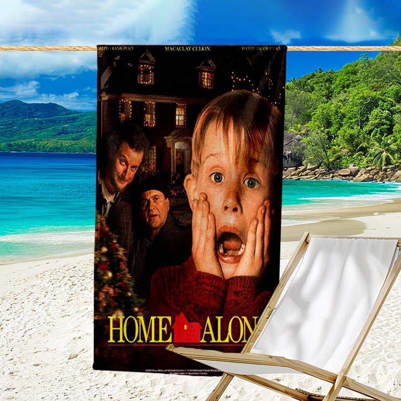 Ultra-Soft Beach Towel with Home Alone Theme,Ideal for Pool - Camping, Diving - Perfect Travel Essential, Vibrant Beach Towel.