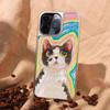 Creative Rainbow Kitten Applicable to Apple iPhone17/16Pro Mobile Phone Case 14 Frosted PC15 Cute 12 Women 13