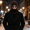 Winter Accessories Men Knit Hooded Scarf Hat, Warm Balaclava Hood for Cold Weather Protection Hat Weather, Windproof Neck Warmer Skull Cap Outdoor