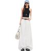 White wide-leg jeans women's spring and summer new high-waisted simple and versatile loose and thin straight-leg pants
