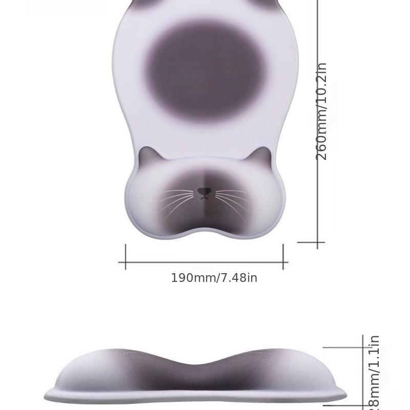 1 Stück Süßes Katzen-Mauspad mit Handgelenkauflage, Ergonomische Anti-Rutsch-Silikon-Handgelenkstütze Mauspads, Weiches Komfortables Schreibtischpad für Büro, Gaming, Zuhause