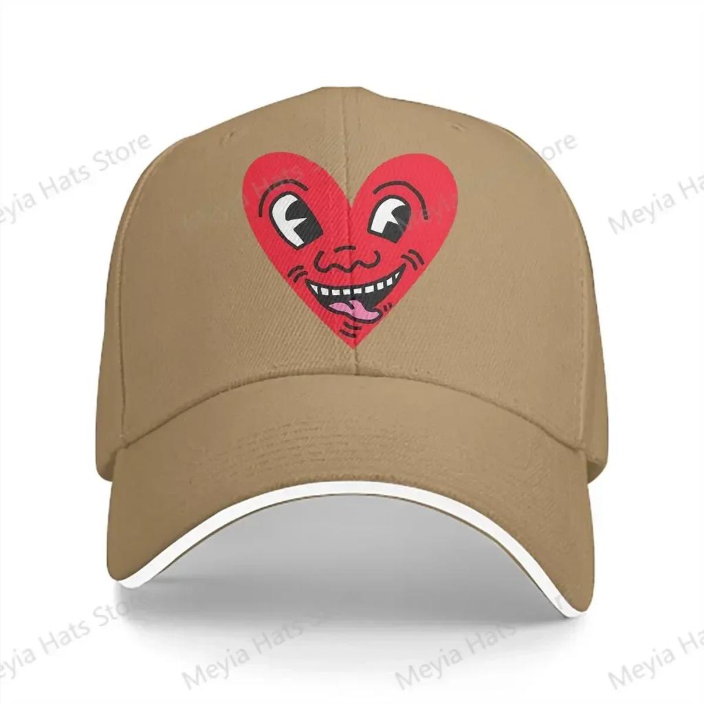 Face Heart Haring Geometric Graffiti Multicolor Hat Peaked Womens Cap Personalized Visor Protection Hats