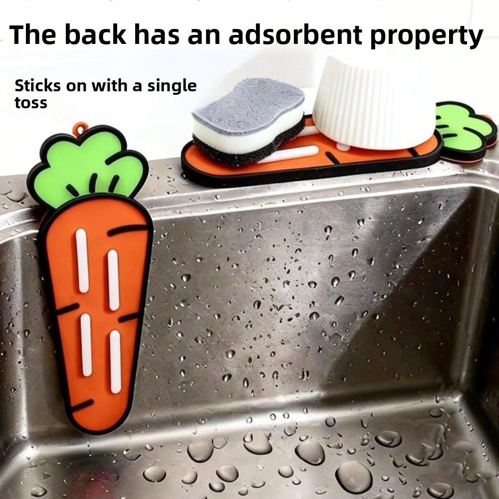 Drain Spatula Storage Mat Carrot Countertop Drain Pad New Pot Lid Mat