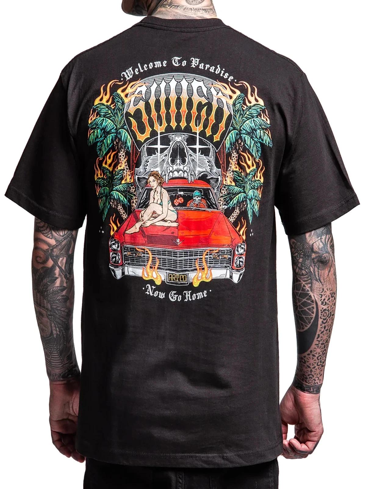 Sullen Men s Go Home Short Sleeve Standard Graphic T-shirt Tattoo Car Girl Tee S