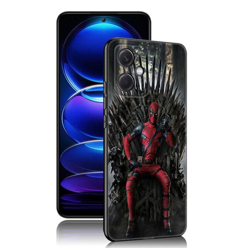 

Крутой черный силиконовый чехол Deadpool для телефона Xiaomi Redmi Note 10 11 11S 12 13 4G 8 9 11T Pro 5G Plus 8T 9S 10S 12S Redmi Note 9S