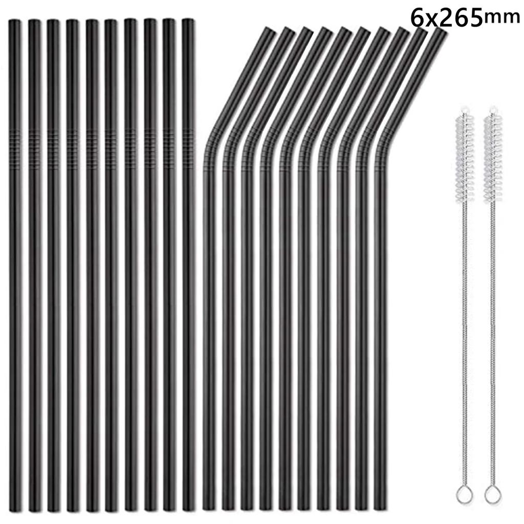 20 Pack 265cm Long Rainbow Metal Straws Reusable 304 Stainless Steel Drinking Straws for 30oz and 20oz Cup Bar Accessory