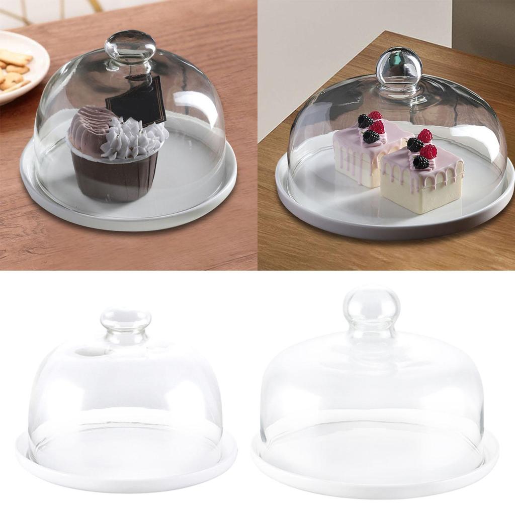 Cake Stand Cake Serving Tray with Dustproof Dome Lid Tableware Pizza Snack Dessert Display for Wedding Birthday Festive Party