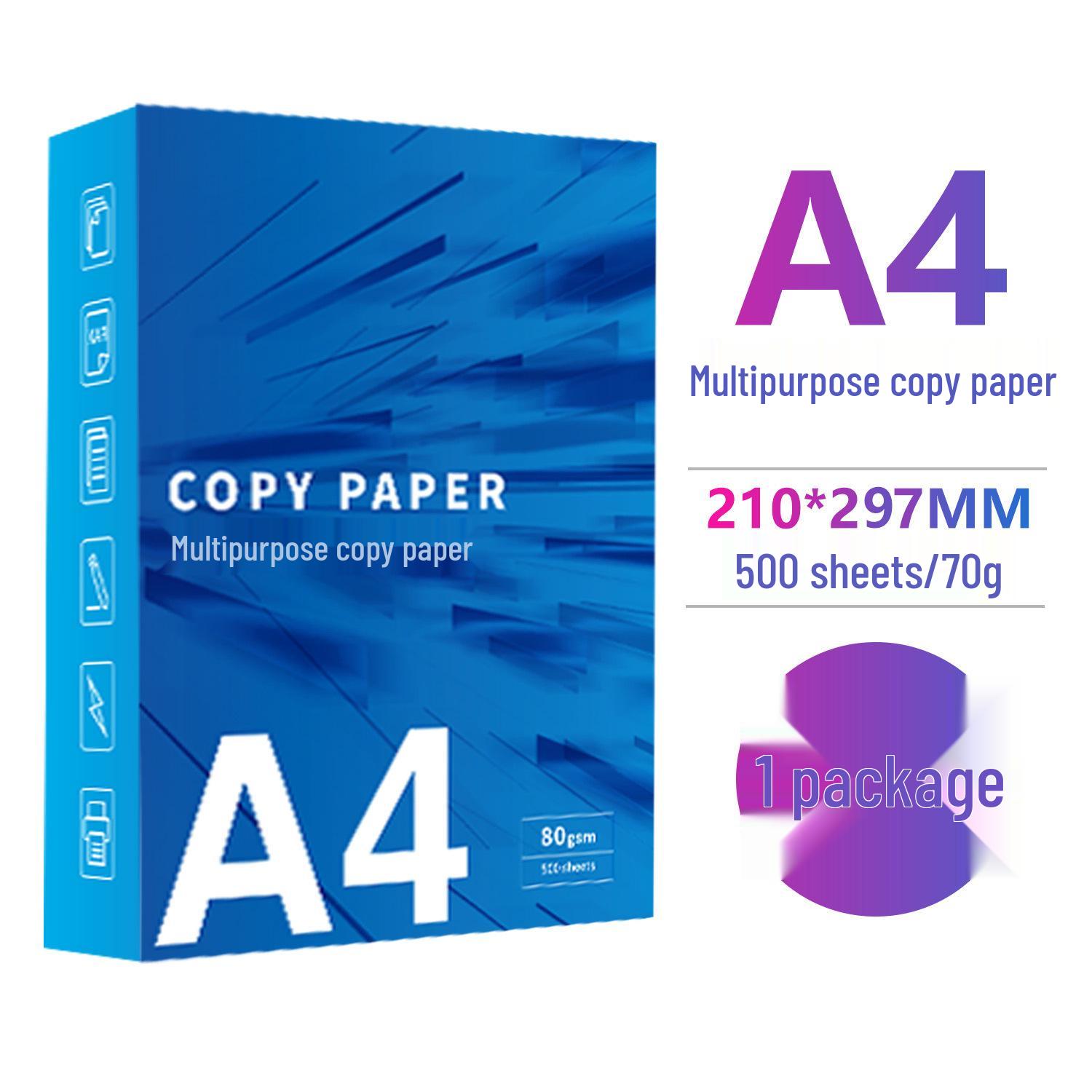A4 Copy Paper, 70g, 8 Packs, Office-Use, Full Sheets, Full Grammage