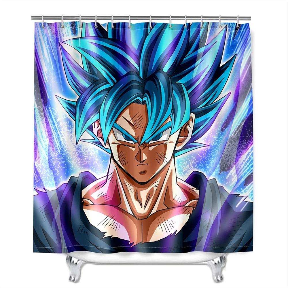 Anime Dragon Ball Z Son Goku Burdock Broli Bath Shower Curtain Waterproof 3D Cute With Hooks For Kids Bathroom Decoration