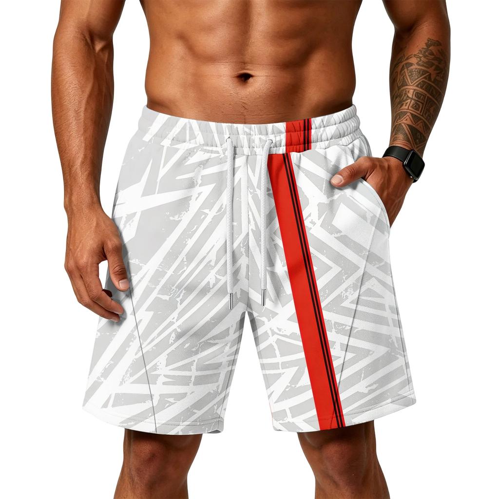 Men's Loose Fit Air Layer Athletic Shorts with Pockets Elastic Waistband Drawstring Gym Training Beach Casual Shorts
