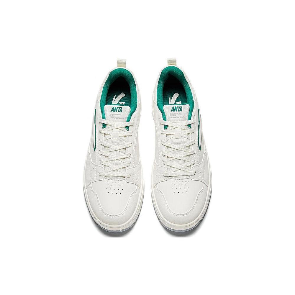 New Anta Anti Slip Wear Resistant Low Top Skateboard Shoes Men's White Green 112348011-1