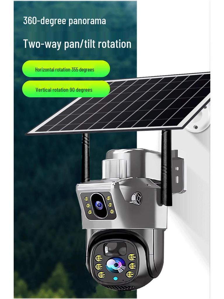 Solar-Powered Outdoor Night Vision Camera with HD Color & 4G Remote Control