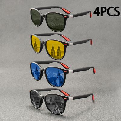 4PCS Classic Sunglasses Men Women Brand Design Driving Square Frame Sun Glasses Male Goggle Gafas De Sol