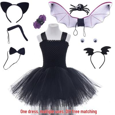 Set de Disfraces de Halloween para Niños: Murciélago, Gato Negro, Hada Araña, Vestidos de Princesa
