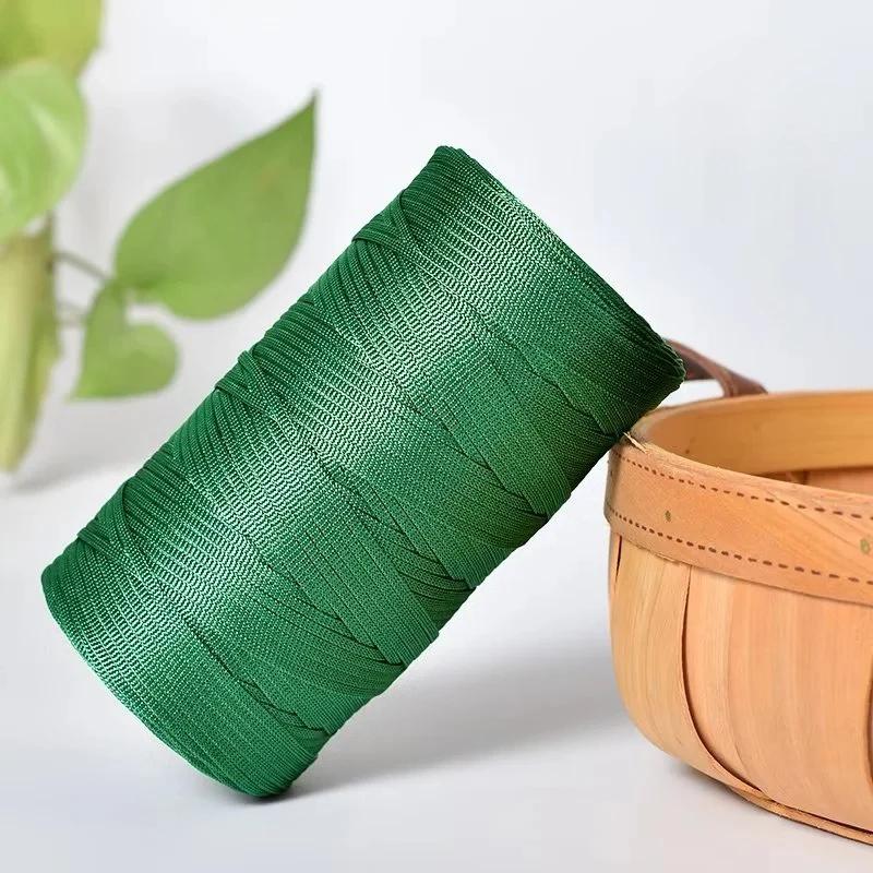 250g/Roll 2.5mm Ice Silk Thread Summer Crochet Yarn for DIY Knitting Bag Shoes Flat Hollow Yarn Hand-knitted Thread Supplies