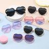 Kids Heart Shaped Sunglasses UV400 Protection Fashion Cartoon Glasses for Outdoor Beach Party Eye Care