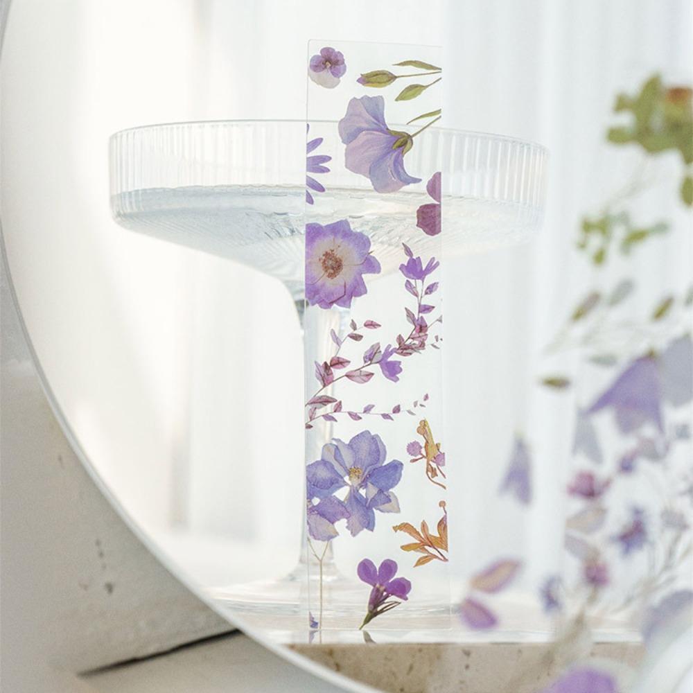 5pcs PVC Reading Book Mark Translucent Book Page Marker Gift Flower Travel Series Bookmark