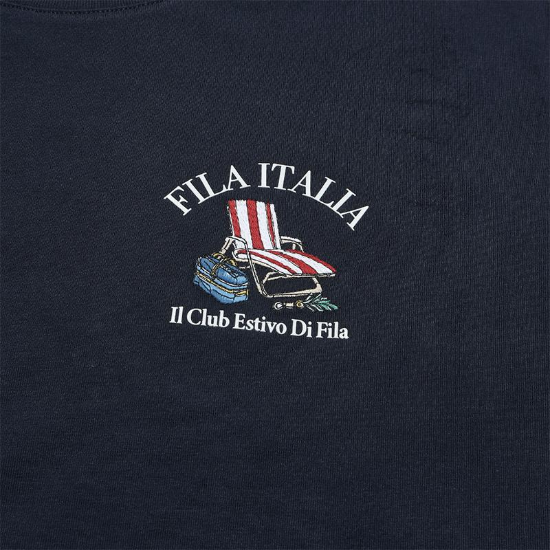 Fila Heritage Fashion Classic Casual Comfortable Quick-Dry Short Sleeve T-Shirt Men Tops Cigarette-Blue F11M628133FDB