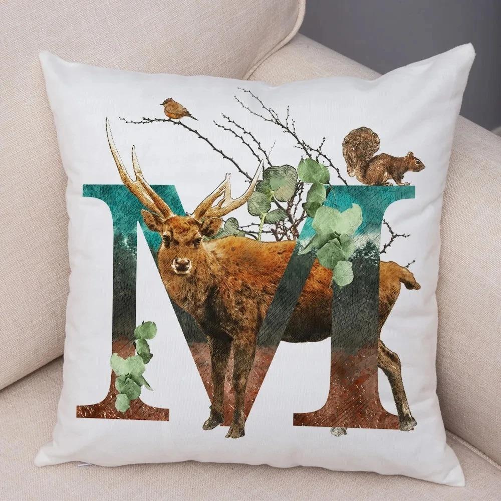 Cartoon Animal Letter Decorative Pillowcase Car Ornaments Office Living Room Sofa Home Pillowcase