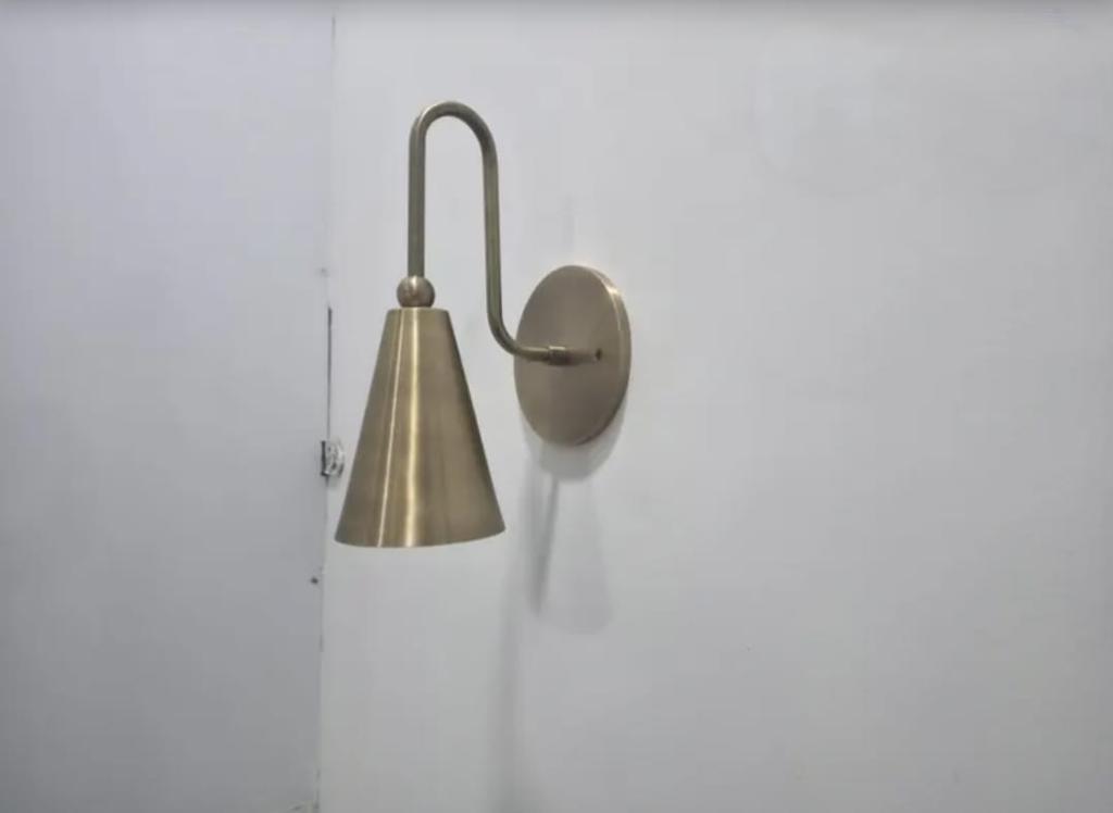 Handcrafted Raw Brass Wall Sconce Flush Mount Lamp Lobby Light