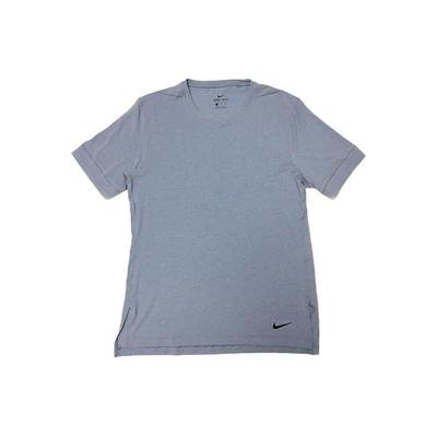 Tricou cu mânecă scurtă pentru alergare, antrenament, fitness, culoare uni, bărbați, bleumarin, AJ8797-460