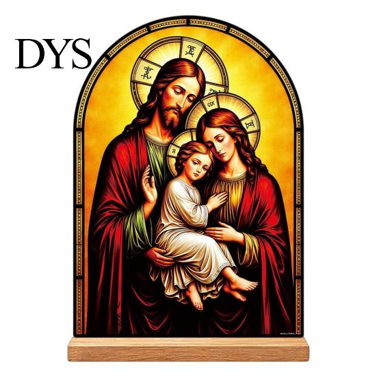 Exquisite Acrylic Table Centerpiece Catholic Statue Ornament, Tabletop Centerpiece, Freestanding Christian Unique Office Desk Accessories Religious