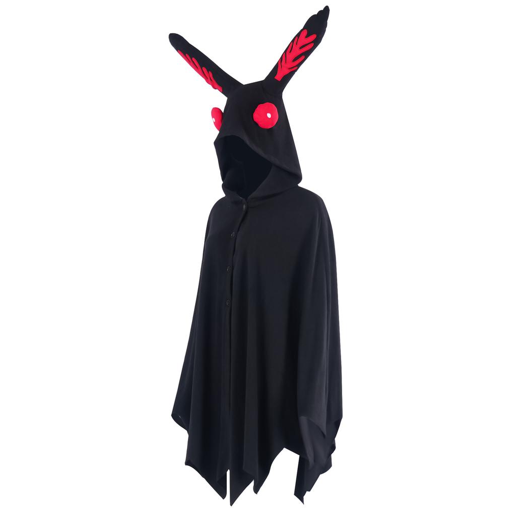 Anime Black Mothman Cloak Costume Horrible Moth Cartoon Cape Halloween Costume Party Outfits For Adult