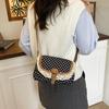 Modische Leinwand-Umhängetasche im koreanischen Stil Neue gepunktete Spitze Schultertasche Süß Exquisit Retro Kontrastfarben Design Damen Taschen KTB