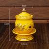 Ceramics Double Dragon Pattern Water Supply Cup Ornaments Home Feng Shui Enshrine Decorations Traditional Buddha Tools Supplies