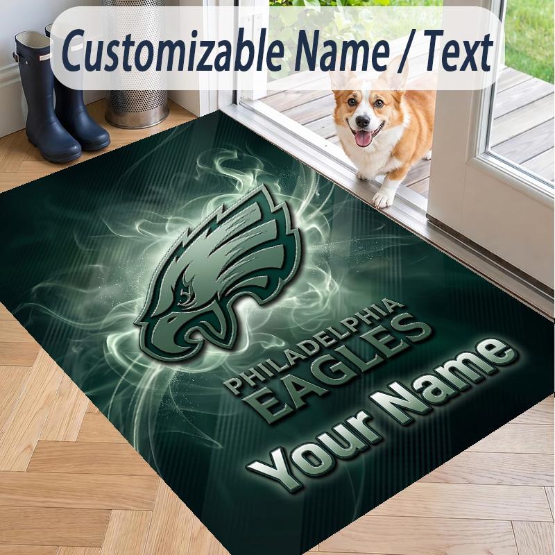 Custom Text Printed Rug Philadelphia Eagles Non Slip Floor Carpet For Home Room Decor