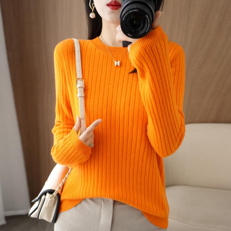 GMXIA Rundhals Pullover mit Kordelzug am Saum Damenmode Allround-Pullover Locker Einfarbig Damen