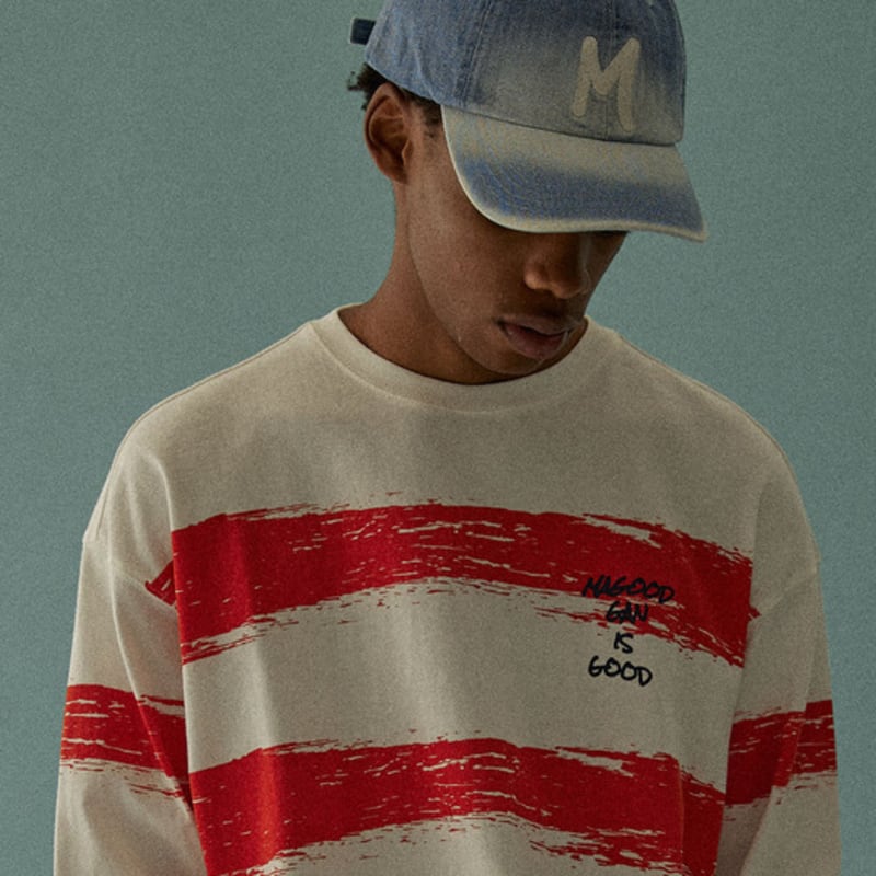 MAGOODGAN Headwear 9302 Chain-Embroidered Light Indigo Denim Ball Cap