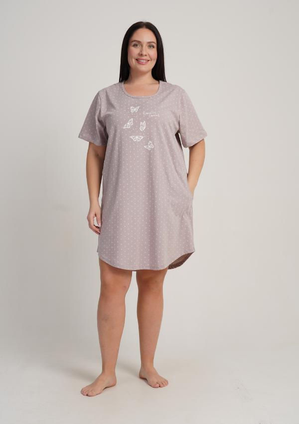 Women's Nightgown 4XL Vienetta Cotton Short Sleeve For Summer Nice