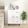 812237 vidaXL Buffet High Gloss White 69.5x34x90 Cm Engineered Wood