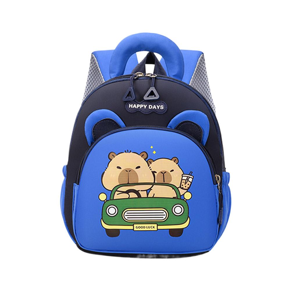 Cute Cartoon Capybara Backpack Multi-Pockets Large Capacity Children Student Backpack With Widen Straps Lightweight Backpack