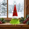 Front Wall Festive Hanging Decor Christmas Tree Green Haired Plush Ornament, Stuffed Animal Doll Dwarf Garden Holiday Accents Figurine, Party Supplies