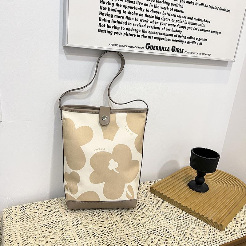 Borsa a Secchiello da Donna Stampata Casual Carina Borsa a Mano Borsa alla Moda Borsa a Spalla
