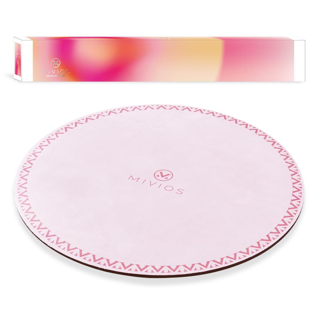 MIVIOS Training Yoga 60cm 6mm Circle for Strength and Powder Pink Mat, Mat, Diameter, Thick, Shape, Lightweight, Compact, Non-Slip, Portable, Round,