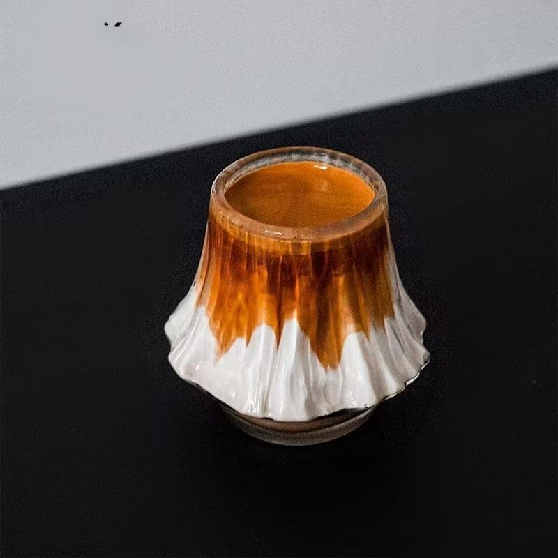 High Borosilicate Heat-resistant Coffee Cup Glass Cup Mount Fuji Volcano Cup Whiskey Glass Latte Glass 1PCS