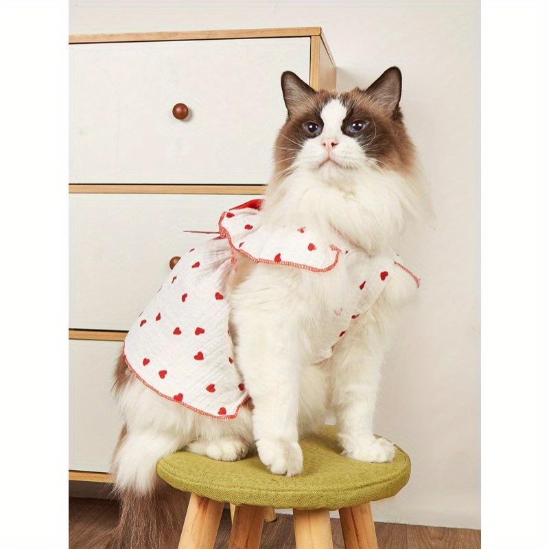 Valentinstag 1 Stück Herzmuster Schleifdekor Haustierkleid für Hund für Sommer