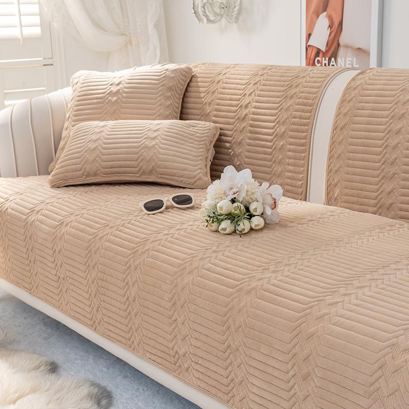 Sofa Cushion Winter Plush Padded Anti-slip Four Seasons Universal New Winter Simple Fabric Cushion.