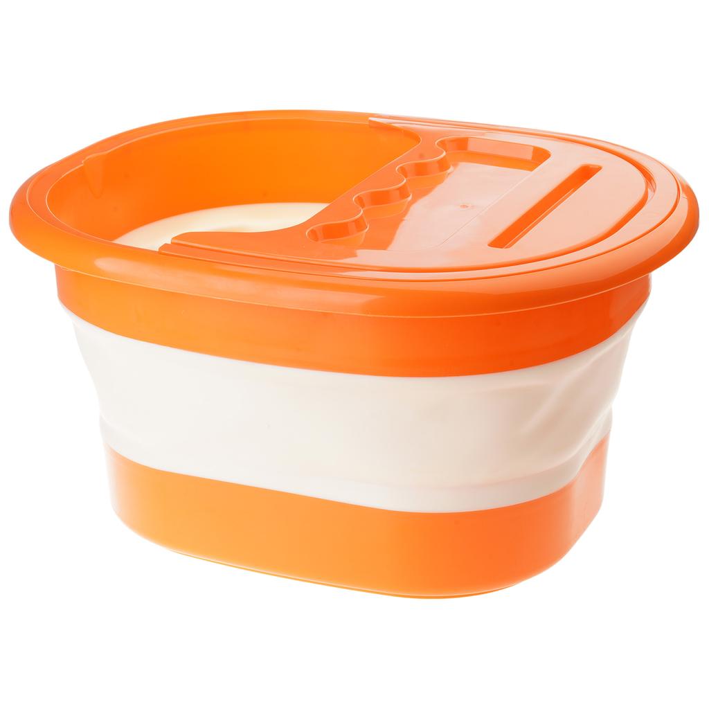 Faltbare Fußbadewanne Fußwaschbecken für Fußmassage Entspannung Eimer mit Deckel Platzsparend Fußbad