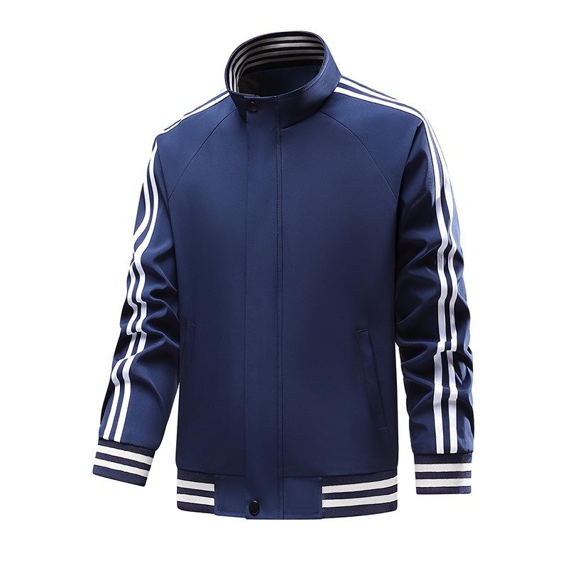 New Autumn Fashion Casual Sports Jacket Men's Stand-up Collar Three-bar Cardigan Trendy Jacket
