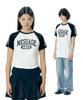 AMES-WORLDWIDE Line Tape Raglan Ringer Tee White (Am2Emut506A)