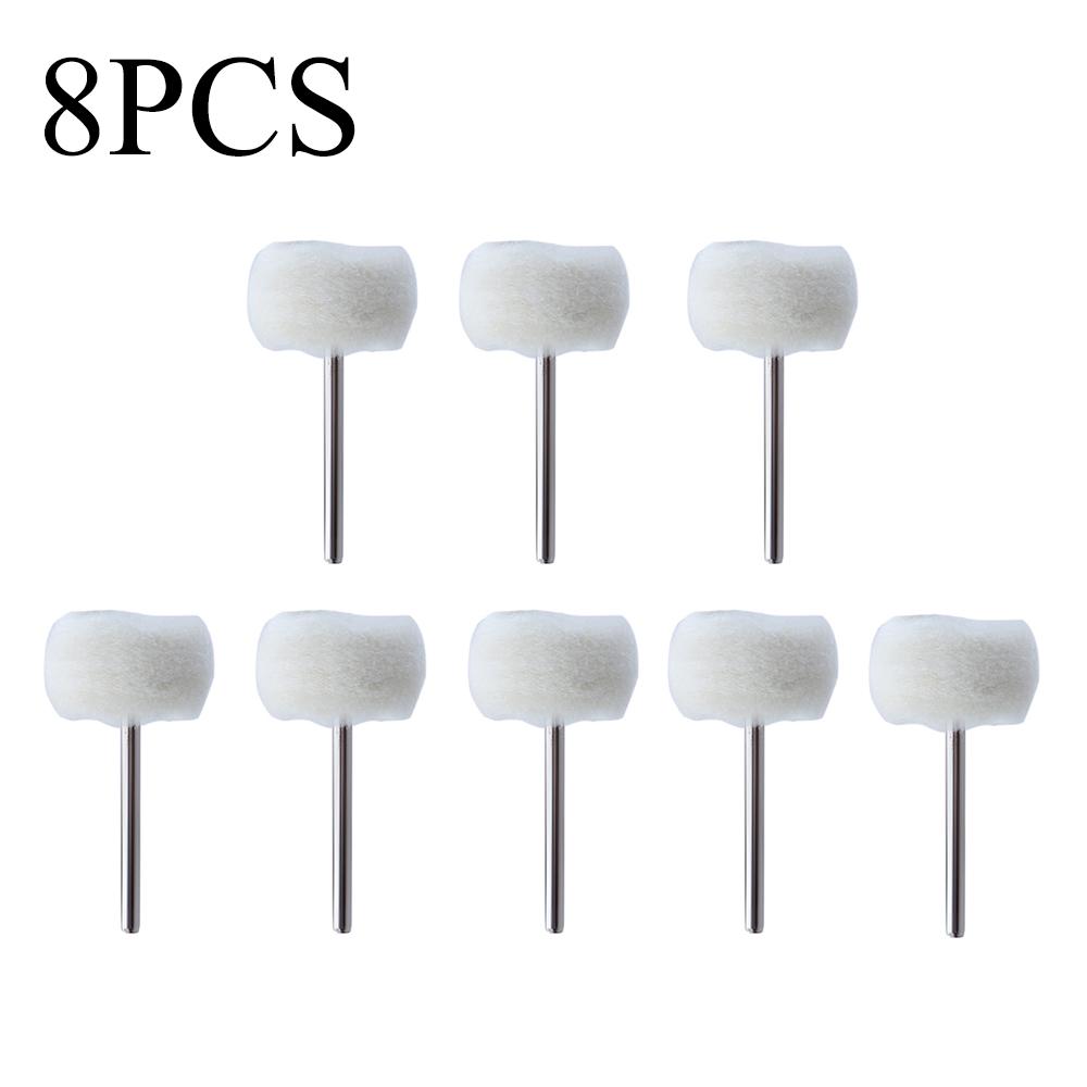 1-10Pcs 3mm Shank Cotton Thread Polishing mini Brush Felt Grinding Sanding Head Abrasive Buffing Wheel for Dremel Dril Jade